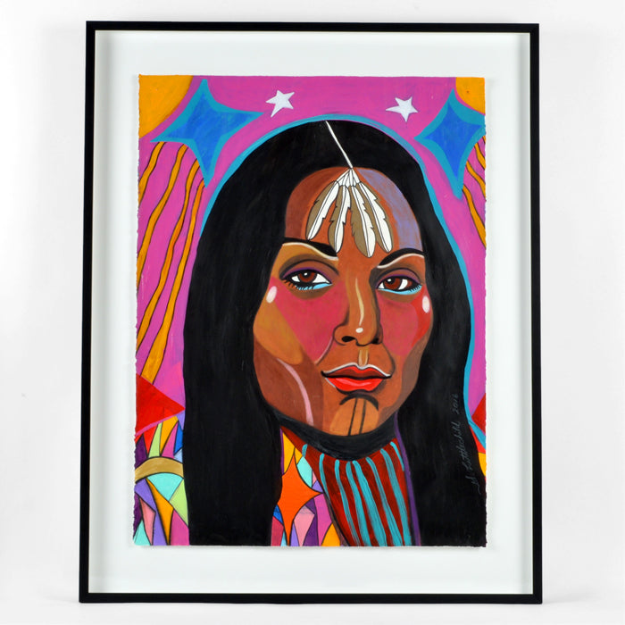 The Warrior with the Gift of Second Sight - Mixed Media on Paper
