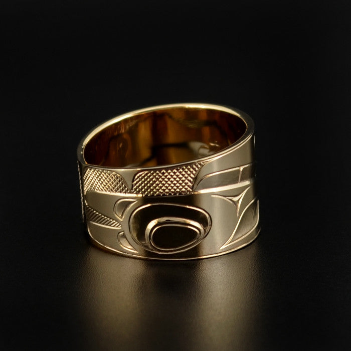 Raven-Finned Killerwhale - 14k Gold Ring