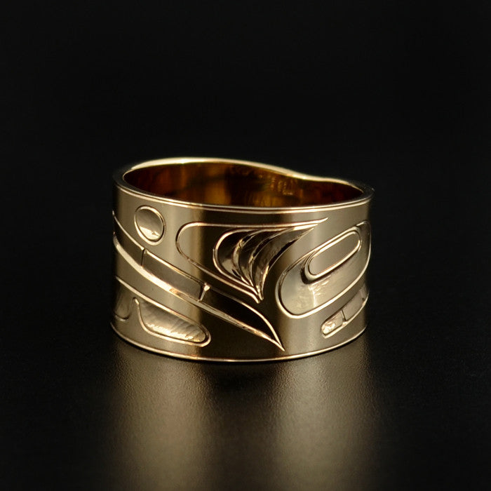 Raven-Finned Killerwhale - 14k Gold Ring