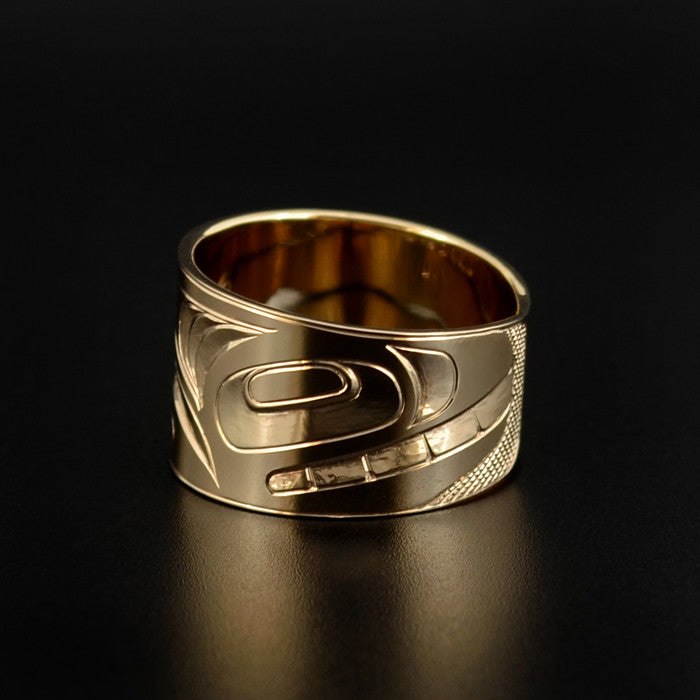 Raven-Finned Killerwhale - 14k Gold Ring