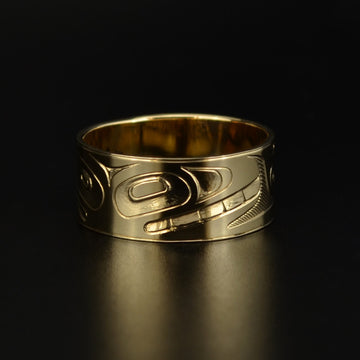 Raven-Finned Killerwhale - 14k Gold Ring