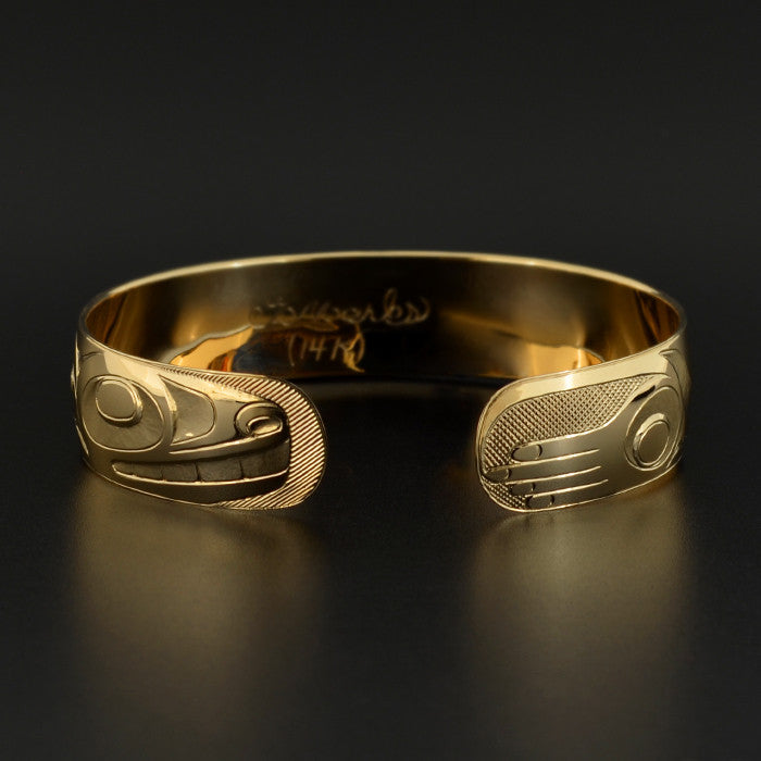 Raven-Finned Killerwhale - 14k Gold Bracelet