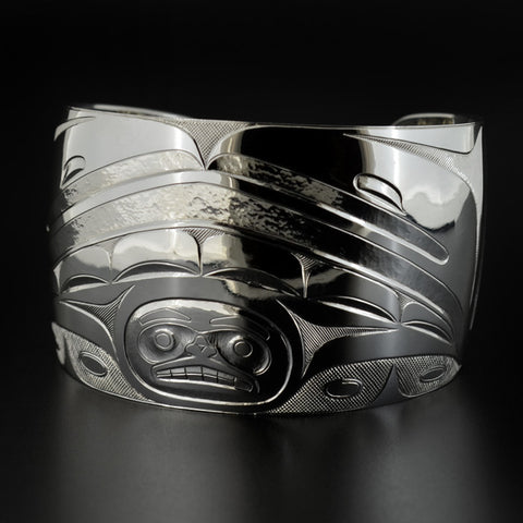 Raven with Broken Beak - Silver Bracelet