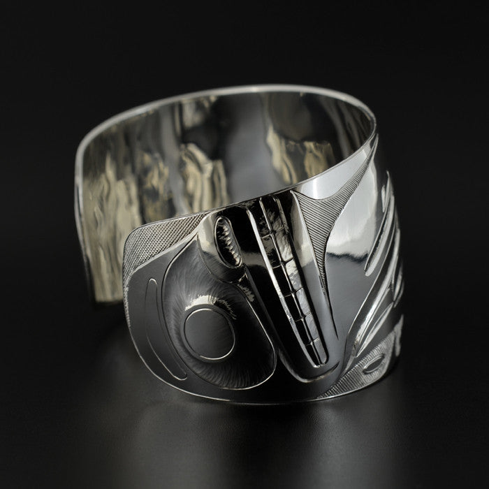Raven with Broken Beak - Silver Bracelet