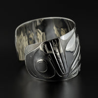 Raven with Broken Beak - Silver Bracelet
