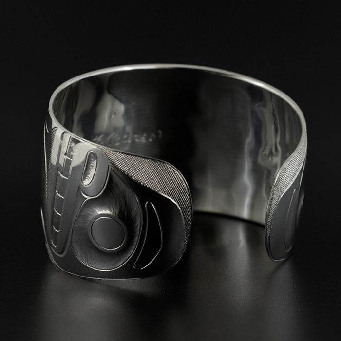 Raven with Broken Beak - Silver Bracelet