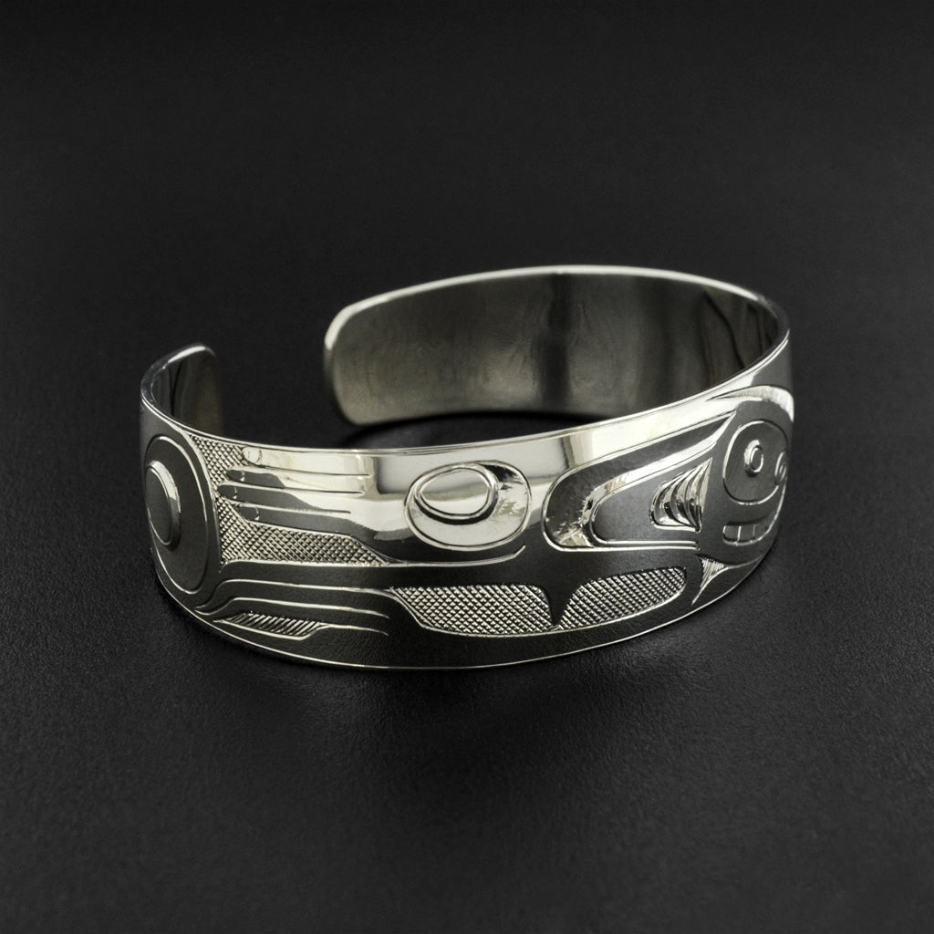 Human and Raven - Silver Bracelet