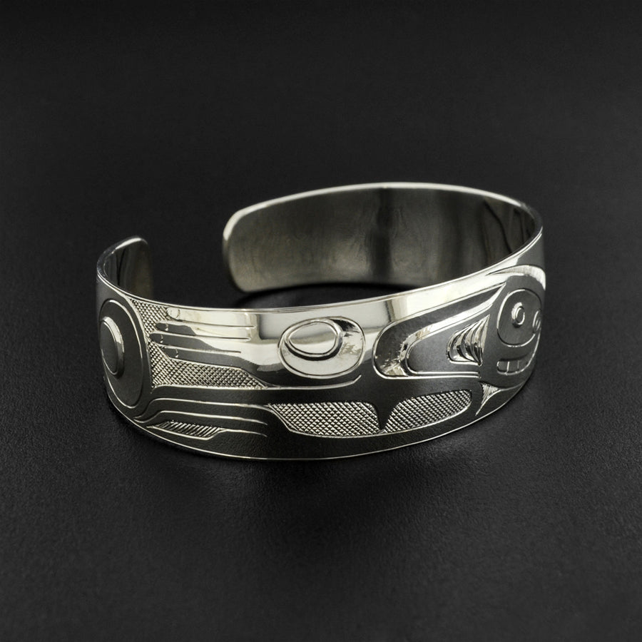 Human and Raven - Silver Bracelet