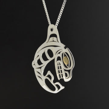 Killerwhale - Silver Pendant with 18k Gold Overlay