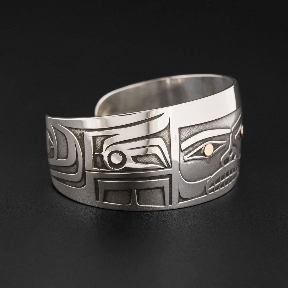 Chilkat - Silver Bracelet with 18k Gold Overlay