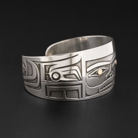 Chilkat - Silver Bracelet with 18k Gold Overlay