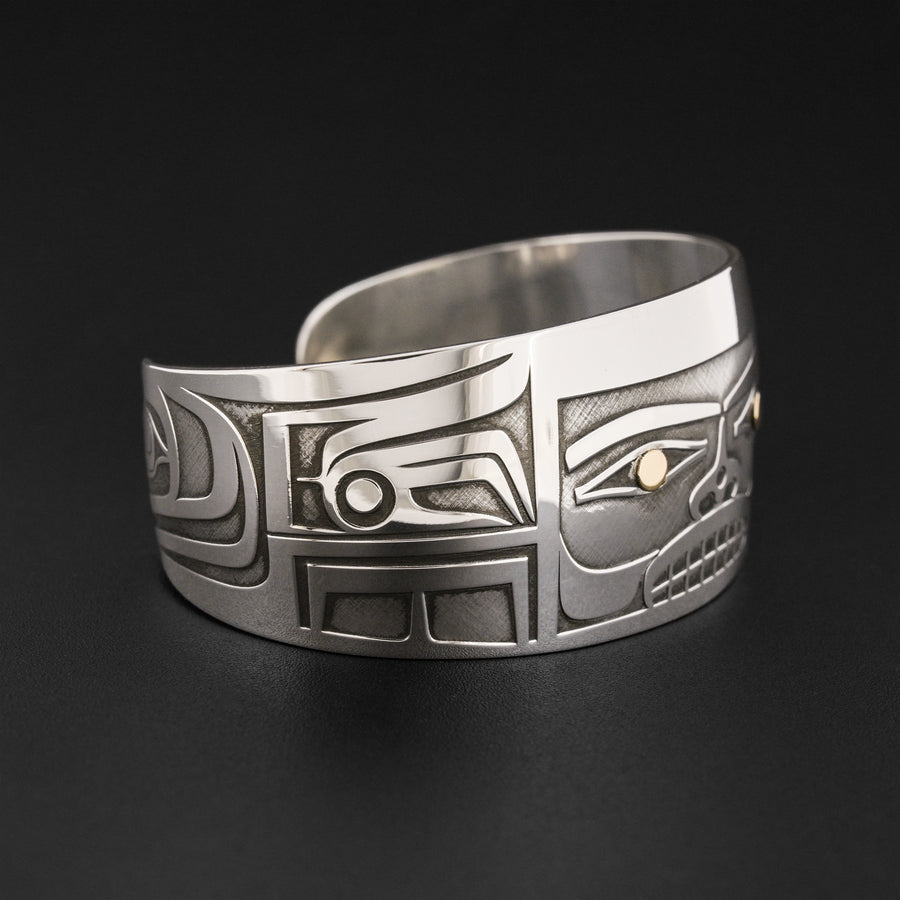 Chilkat - Silver Bracelet with 18k Gold Overlay