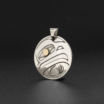 Eagle - Silver Pendant with 18k Gold