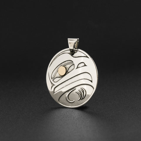 Eagle - Silver Pendant with 18k Gold