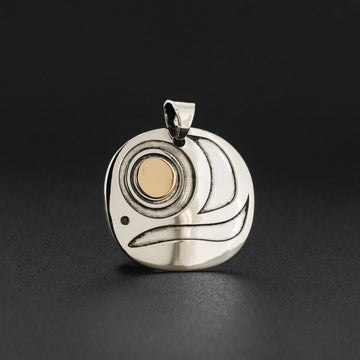 Salmon - Silver Pendant with 18k Gold Overlay