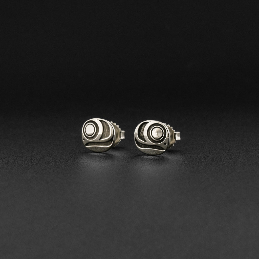 Salmon - Silver Stud Earrings