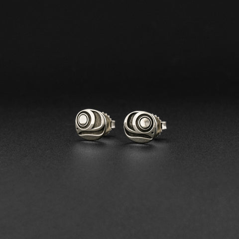 Salmon - Silver Stud Earrings