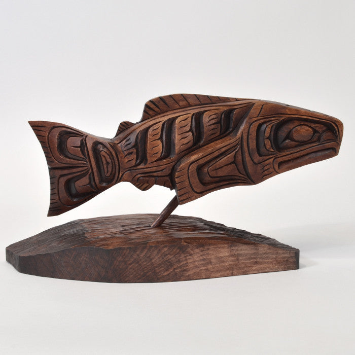 Salmon - Yellow Cedar Sculpture