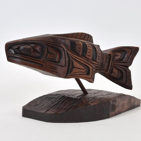 Salmon - Yellow Cedar Sculpture