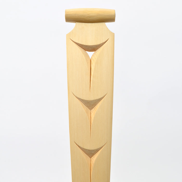 Salmons' Home Coming - Yellow Cedar Paddle with Abalone