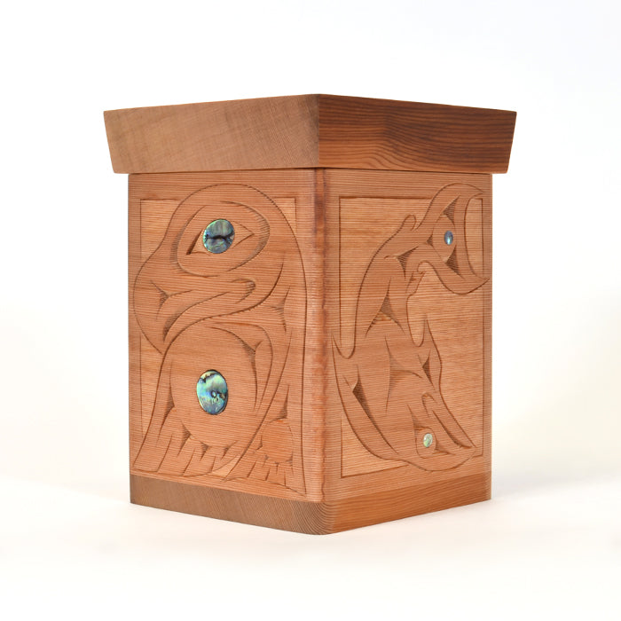 Guardians of the Salmon - Bentwood Box with Abalone