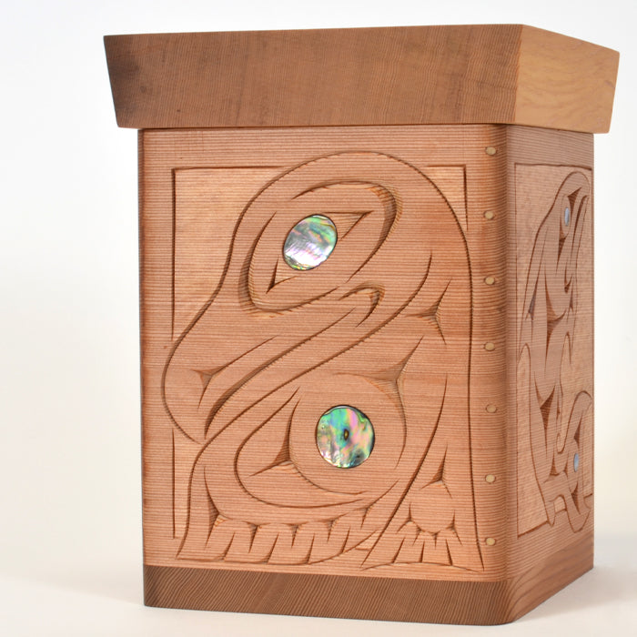 Guardians of the Salmon - Bentwood Box with Abalone