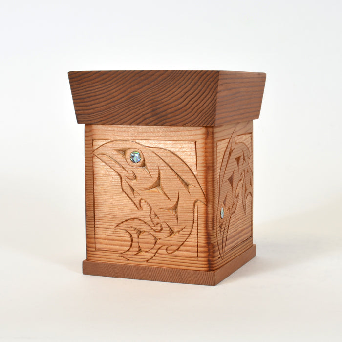 Salmons' Home Coming - Bentwood Box with Abalone