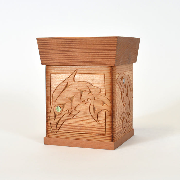 Salmons' Home Coming - Bentwood Box with Abalone
