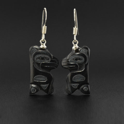 Ravens - Argillite Earrings