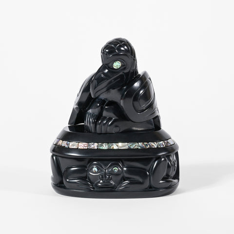 Raven and Clamshell - Argillite Sculpture