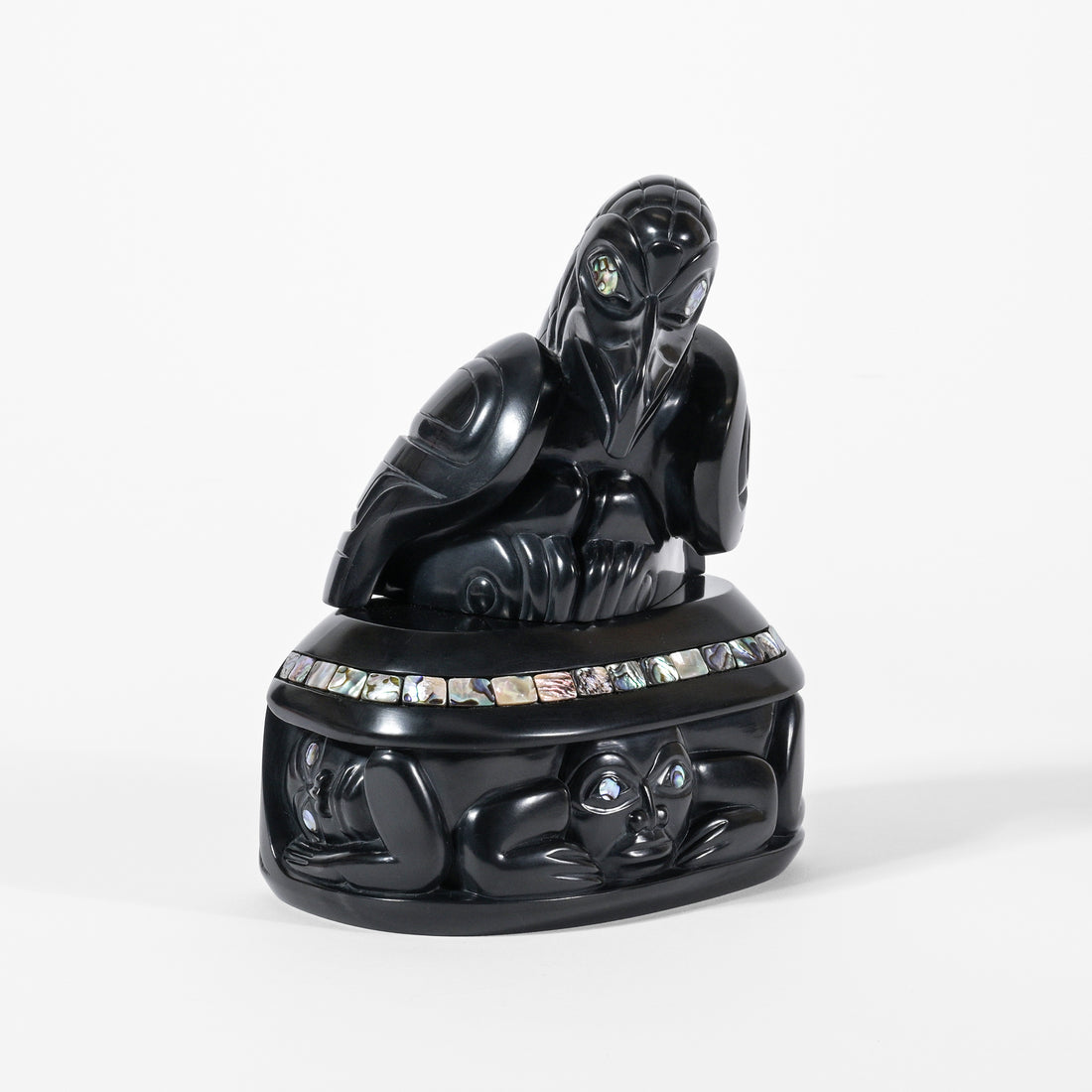 Raven and Clamshell - Argillite Sculpture