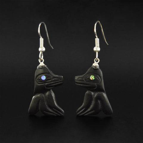 Frogs - Argillite Earrings