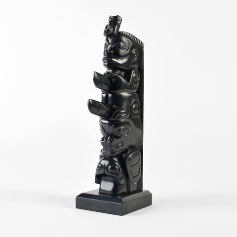 Gunar and Two-Finned Killerwhale - Argillite Pole