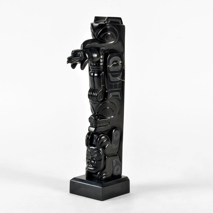 Raven, Frog and Bear - Argillite Pole