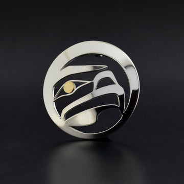 Eagle - Silver Pendant with 18k Gold