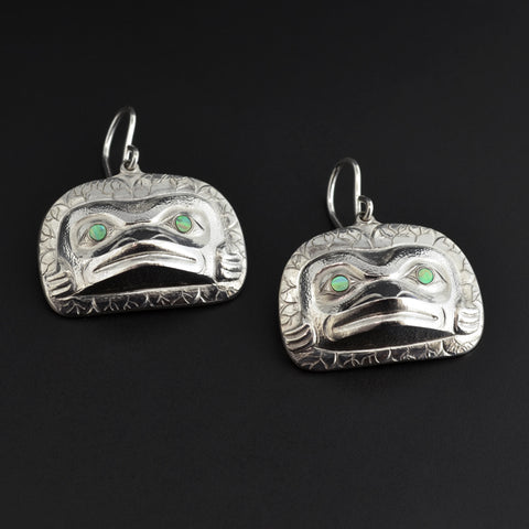 Frogs - Repoussé Silver Earrings