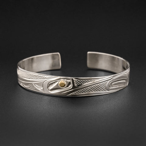 Hummingbird - Silver Bracelet with 14k Gold