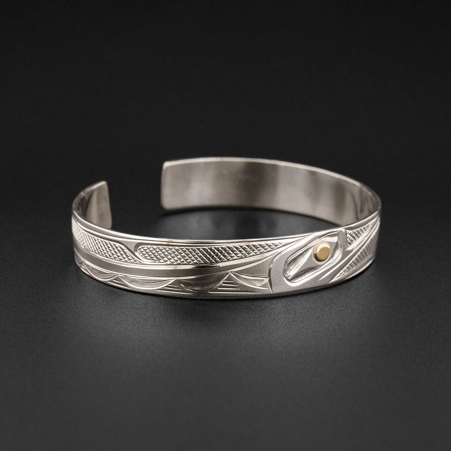 Hummingbird - Silver Bracelet with 14k Gold