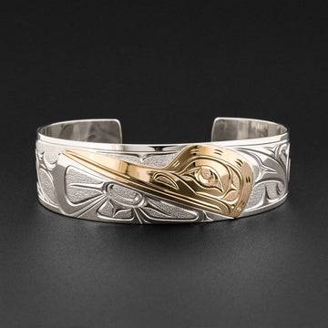 Hummingbird - Silver Bracelet with 14k Gold