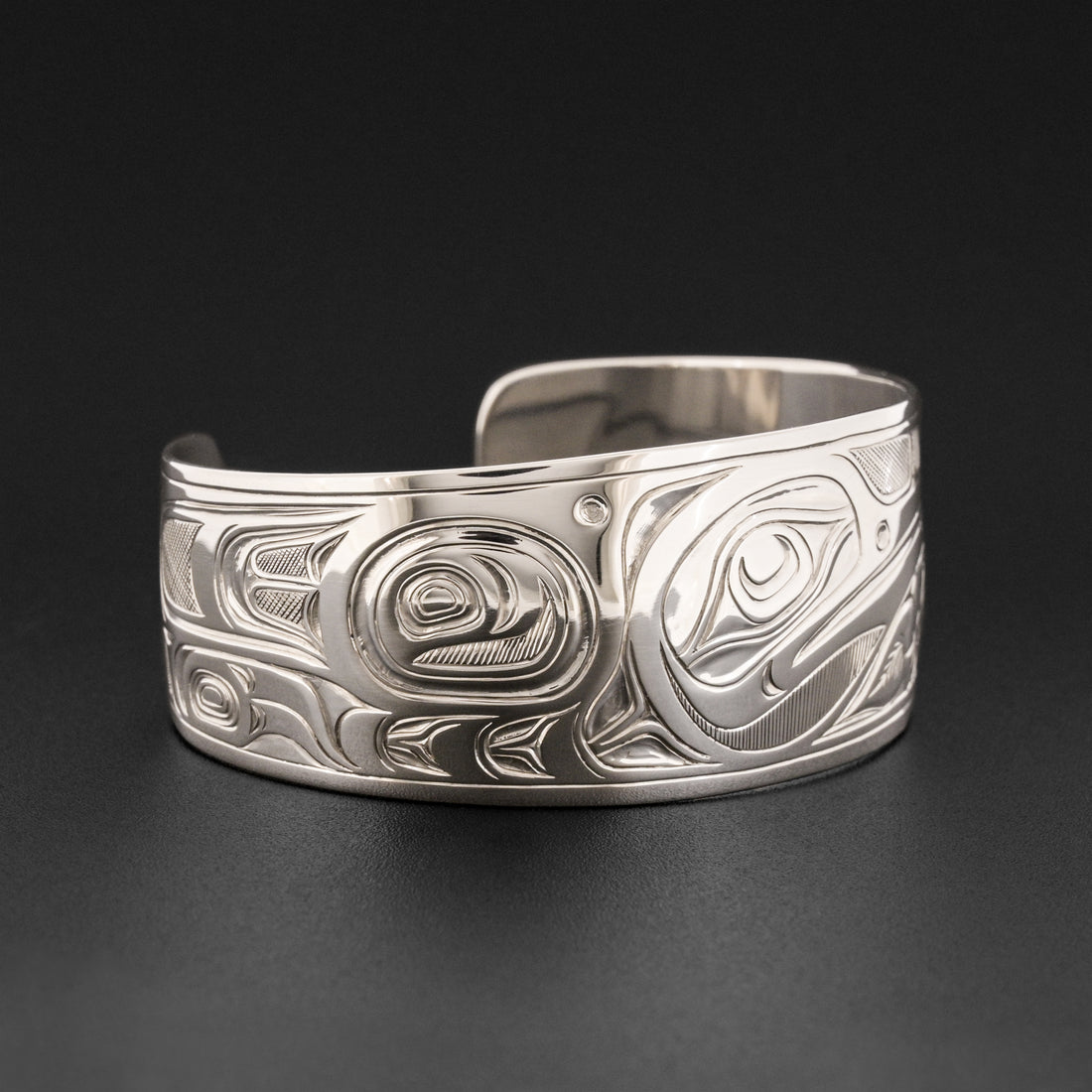Hummingbird with Flower- Silver Bracelet