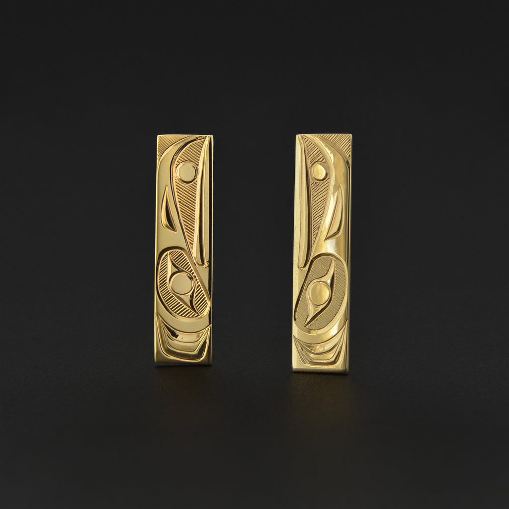 Raven and Light - 14k Gold Earrings