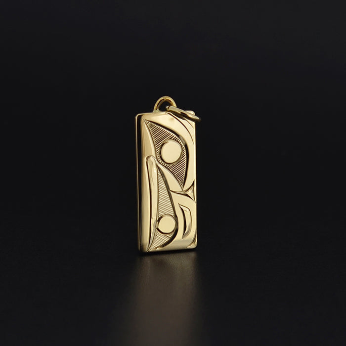 Raven and the Light - 14k Gold Pendant