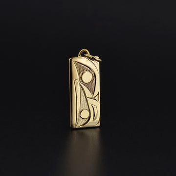 Raven and the Light - 14k Gold Pendant