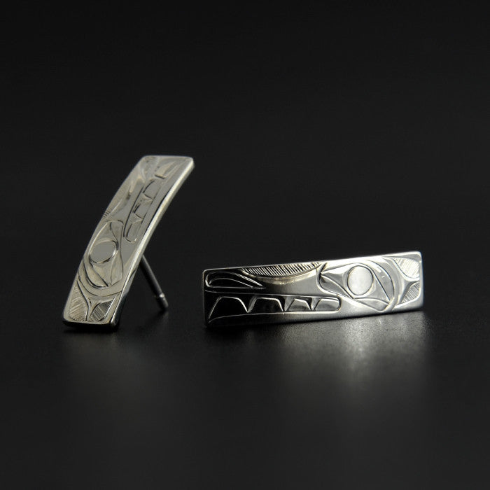 Wolf - Silver Stud Earrings
