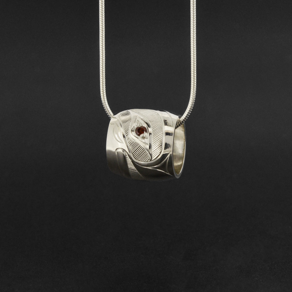 Raven and Light - Silver Bead with Garnet