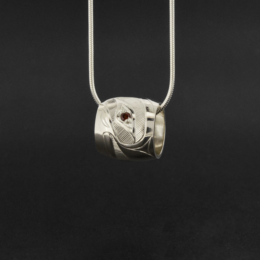Raven and Light - Silver Bead with Garnet