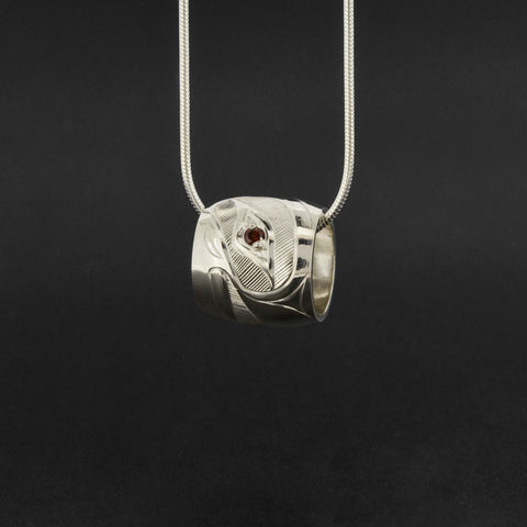 Raven and Light - Silver Bead with Garnet