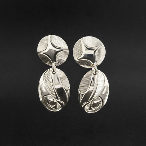 Raven and Light - Silver Stud Earrings