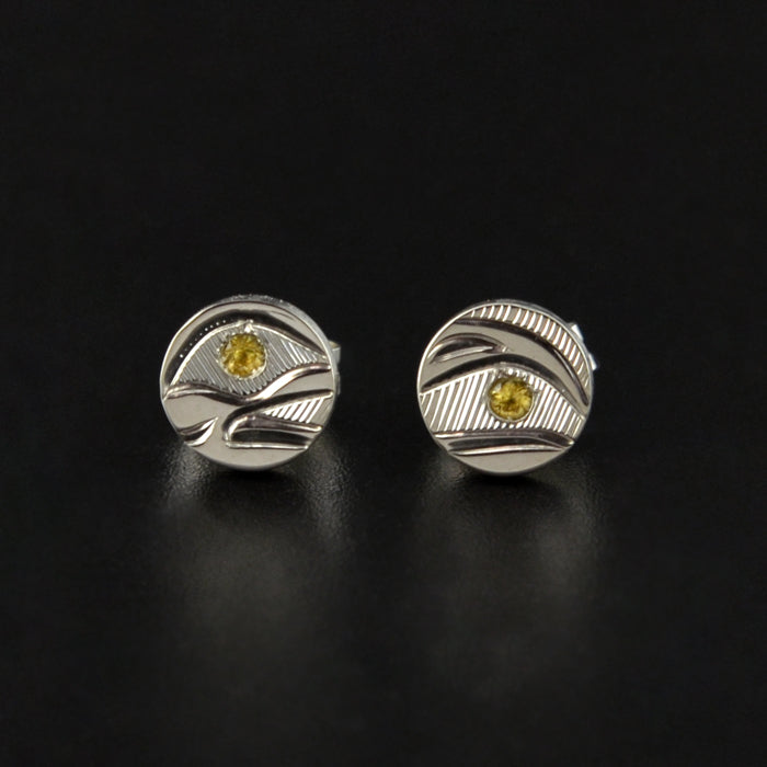 Raven and the Light - Silver Studs with Sapphires