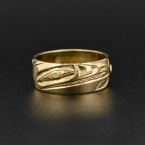 Raven and Light - 14k Gold Ring